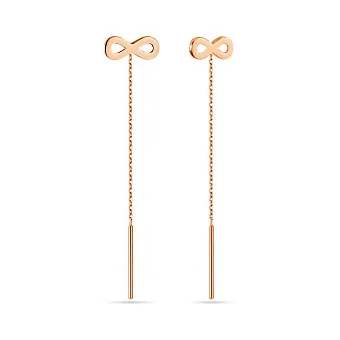 Серьги-протяжки из красного золота (арт. 110904)