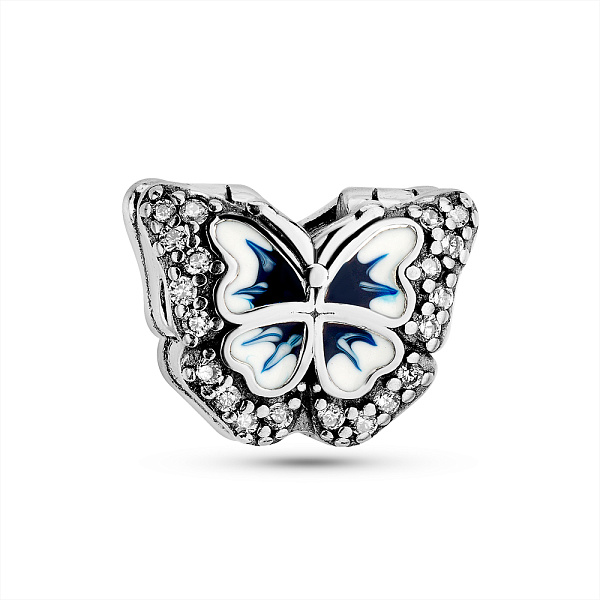 Серебряный шарм с эмалью и фианитами (арт. 7903/4372ебс) – изображение 1