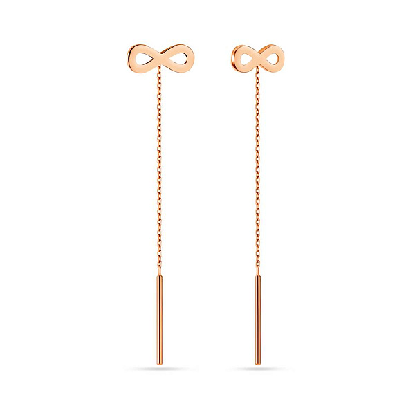 Серьги-протяжки из красного золота (арт. 110904) – изображение 1