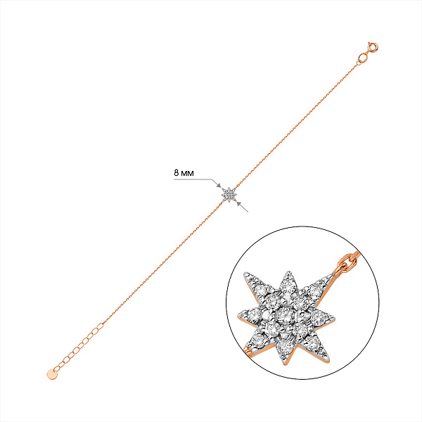 Золотий браслет з діамантами (арт. Б011529005) – зображення 3
