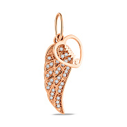 Золотий кулон Крило з фіанітами (арт. 424527)