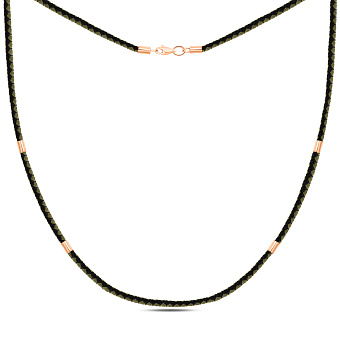 Шелковый шнурок с золотыми вставками (арт. 112203-11)