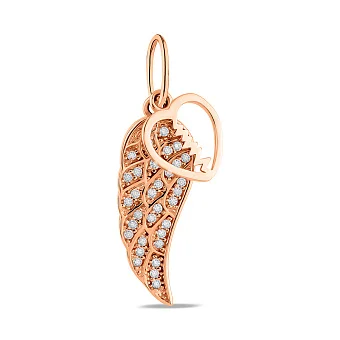 Золотий кулон Крило з фіанітами (арт. 424527)
