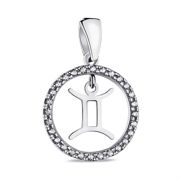 Срібний підвіс Близнюки (арт. 7503/А054блпю) – зображення 1