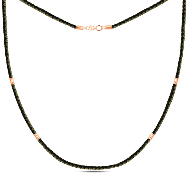 Шелковый шнурок с золотыми вставками (арт. 112203-11) – изображение 1