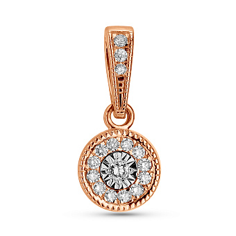 Фото Кулон з червоного золота з діамантами (арт. П011664005)