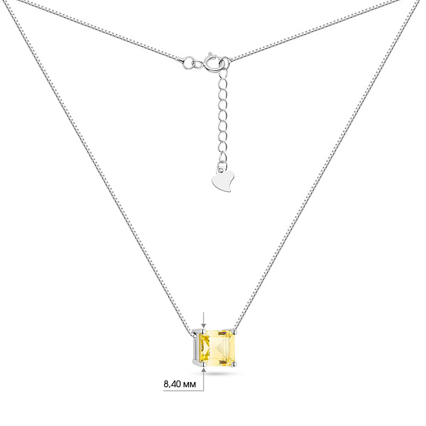 Серебряное колье с желтым альпинитом (арт. 7507/1447аж) – изображение 3