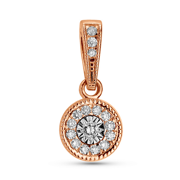 Кулон из красного золота с бриллиантами (арт. П011664005) – изображение 1