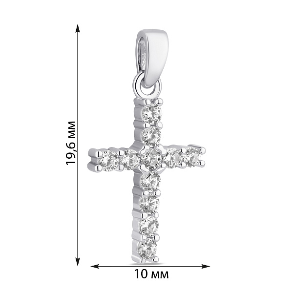 Срібний Хрестик з фіанітами (арт. 7503/2449/1) – зображення 2