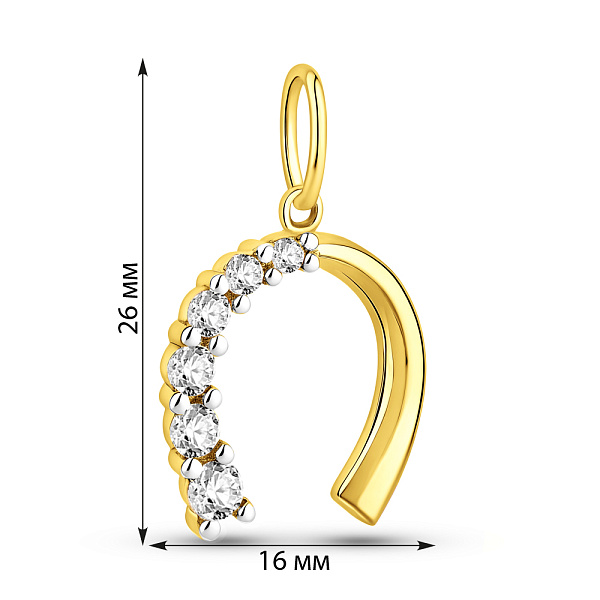 Подвес Подкова из желтого золота (арт. 422981ж) – изображение 4