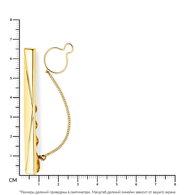 Золотий затискач для краватки без каменів (арт. 200004жм)
