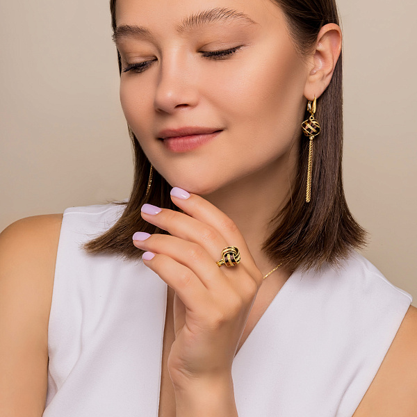 Длинные золотые серьги Francelli (арт. 1091357жкр) – изображение 4