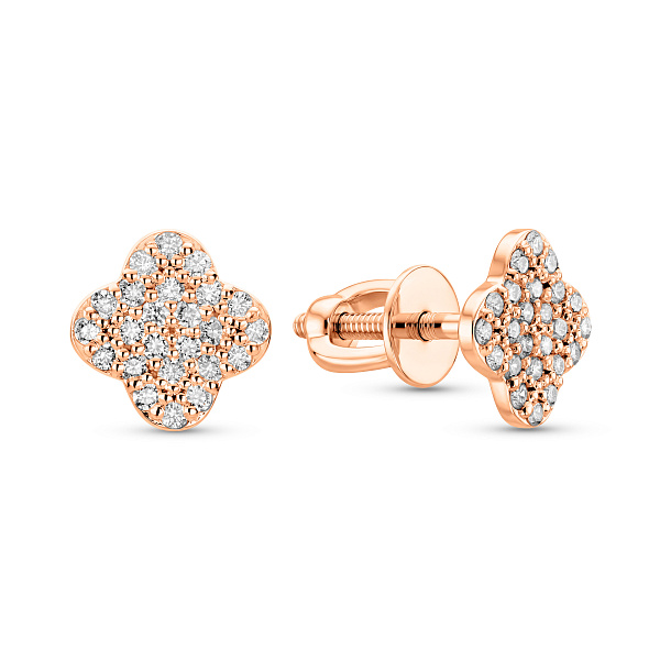 Серьги из красного золота с бриллиантами (арт. Т011509015) – изображение 1