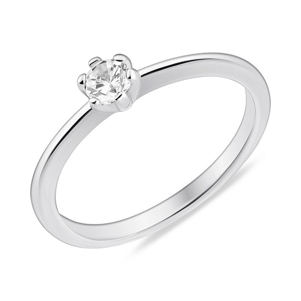 Серебряное кольцо с одним фианитом (арт. 7501/4627/1) – изображение 1