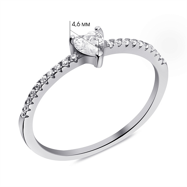 Серебряное кольцо Сердечко с фианитами (арт. 7501/4512) – изображение 2