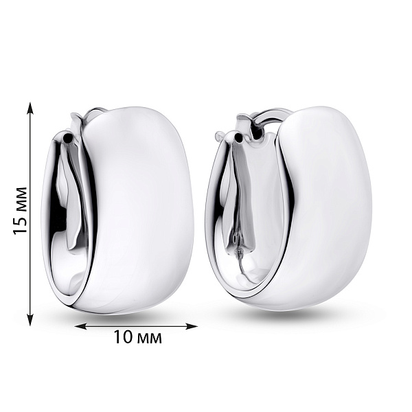 Сережки-кольца Francelli из белого золота (арт. е105949/15б) – изображение 2