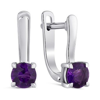 Серебряные сережки с аметистами (арт. 7502/2179061А)