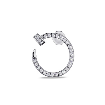 Фото Серебряная моносерьга Гвоздь с фианитами (арт. 7518/5953я)