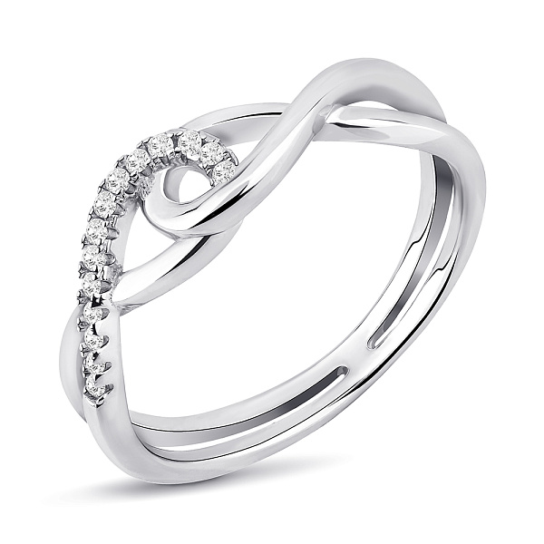 Серебряное кольцо Бесконечность с дорожкой из фианитов (арт. 7501/8219) – изображение 1