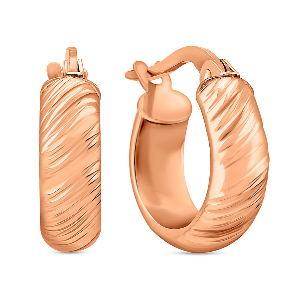 Золотые серьги-кольца без камней (арт. 100909) – изображение 1