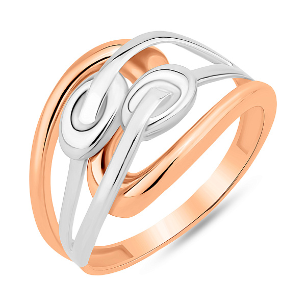 Массивное кольцо из красного и белого золота (арт. 156517кб) – изображение 1