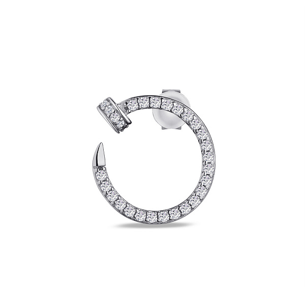 Серебряная моносерьга Гвоздь с фианитами (арт. 7518/5953я) – изображение 1