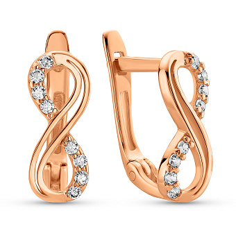 Золоті сережки Нескінченність з фіанітами (арт. 2106066101)
