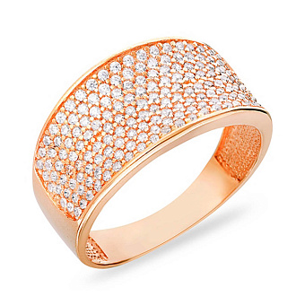 Фото Золота каблучка з фіанітами (арт. 140334)