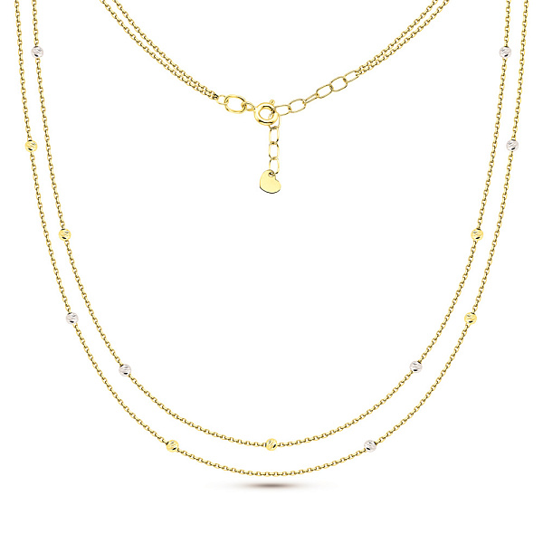 Двойное колье из желтого и белого золота (арт. 360179жб) – изображение 2