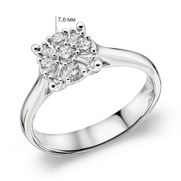 Золотое кольцо с бриллиантами (арт. К341376030б) – изображение 4