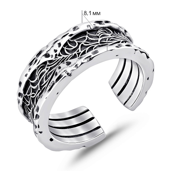 Широкое серебряное кольцо без камней (арт. 7901/8469) – изображение 2