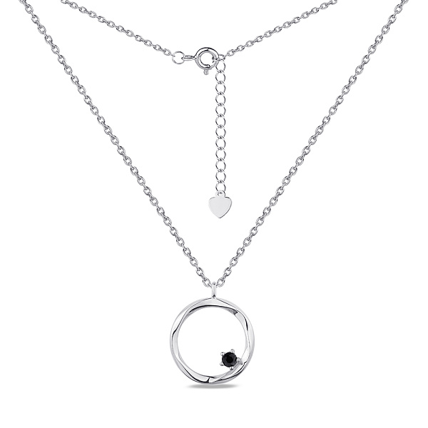 Срібне кольє з чорним фіанітом (арт. 7507/1479ч) – зображення 2