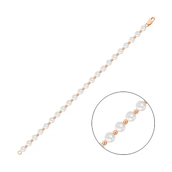 Золотой браслет с жемчугом (арт. 341402)