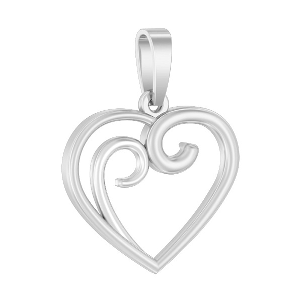 Подвес золотой Сердце без камней (арт. 440639б) – изображение 1