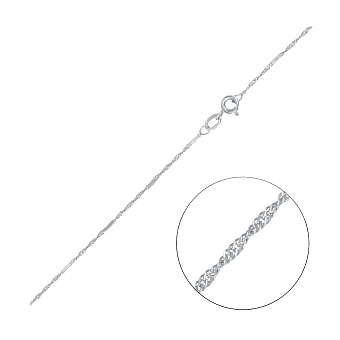 Цепочка из белого золота плетения Сингапур с пластинками (арт. ц305101б)