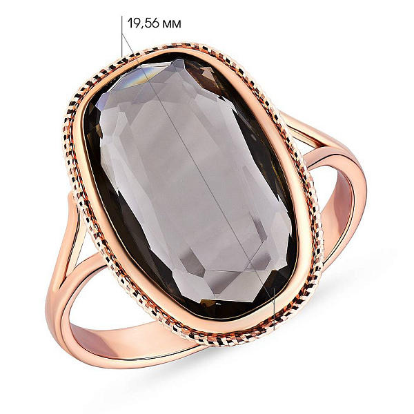 Золотое кольцо с кварцем (арт. 154968Пккр) – изображение 3