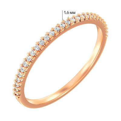 Золотое кольцо с дорожкой из бриллиантов  (арт. К011483015)