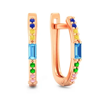 Золоті сережки з фіанітами (арт. 111349цв)