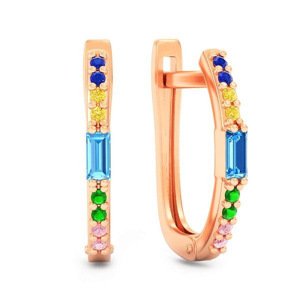 Золоті сережки з фіанітами (арт. 111349цв) – зображення 1