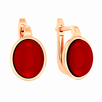 Серьги из красного золота с кораллом (арт. 111146ПкоГ)