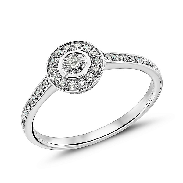 Золота каблучка з діамантами (арт. К341370030б) – зображення 1