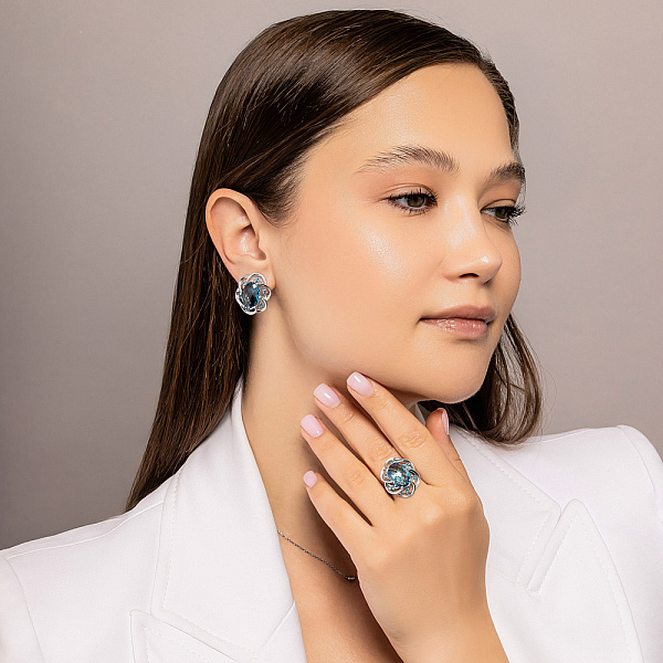 Золота каблучка з кварцом (арт. 152882бПкг) – зображення 5