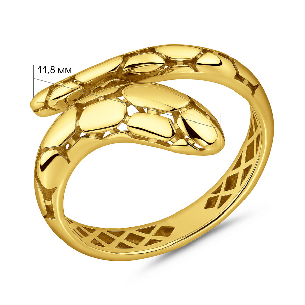 Каблучка з жовтого золота Змія без каменів (арт. 1401002ж) – зображення 4