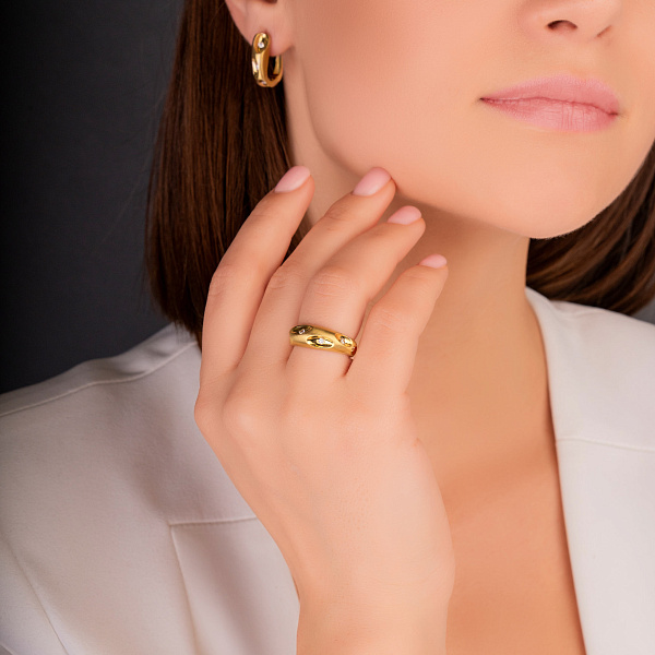 Золотое кольцо с фианитами  (арт. 156059жм) – изображение 3