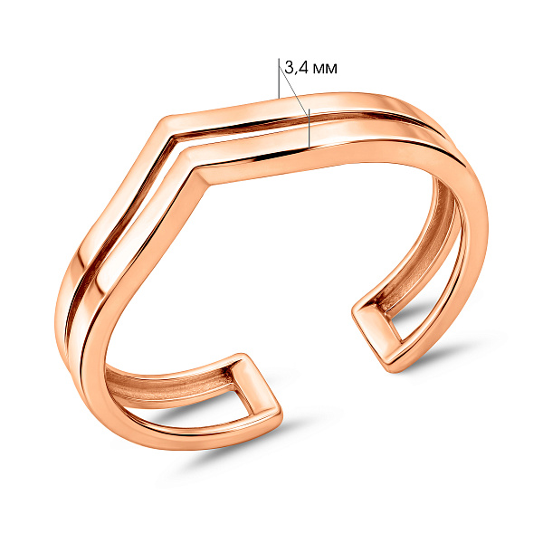 Кольцо на фалангу из красного золота (арт. 140825ф) – изображение 5