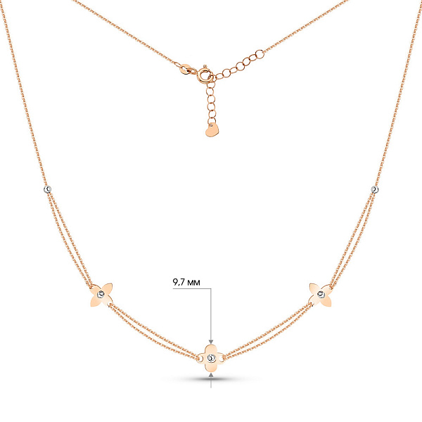 Золотое колье Клевер (арт. 352554кб) – изображение 6