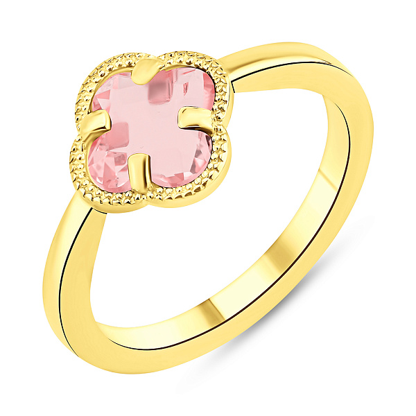 Золота каблучка з рожевим фіанітом (арт. 156617жр) – зображення 1