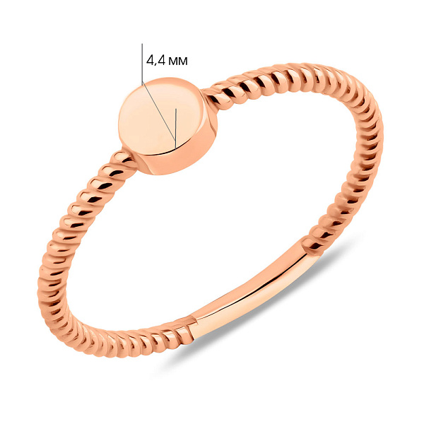 Золотое кольцо без камней (арт. 155603) – изображение 3