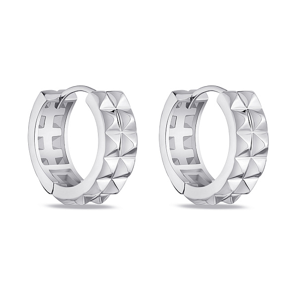 Серьги-кольца серебряные без камней (арт. 7502/4785/15) – изображение 1