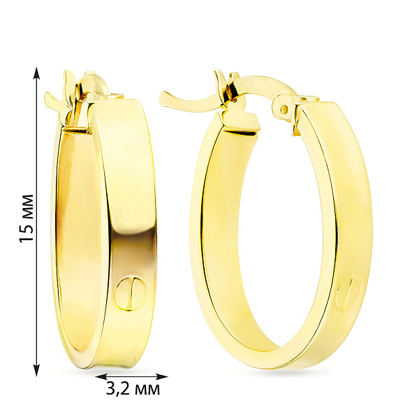 Золотые серьги-кольца (арт. 105914/15ж) – изображение 2